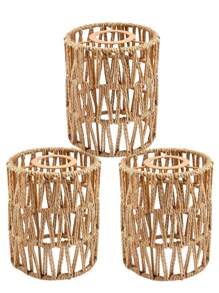 1/3 chiếc chao đèn bằng dây giấy dệt thủ công, Phụ kiện chiếu sáng trang trí nhà cửa - Màu Khaki - Xem 11
