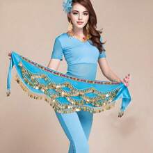 女士波浪形肚皮舞腰带臀巾 女士甜美肚皮舞金币臀巾裙裹身裙喧闹 - 彩色 - 查看 18