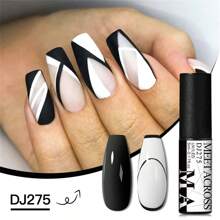 MEET ACROSS 5ml 白色黑色眼线凝胶指甲油彩色法式绘画条纹半永久绘画美甲 UV 凝胶清漆美甲设计适用于家庭沙龙 DIY 绘画礼物送给女士 - 彩色 - 查看 11