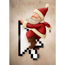 1 件卡通可爱圣诞老人海报快乐圣诞老人帆布画墙壁艺术适合可爱儿童客厅家居装饰圣诞礼物无框架 - 彩色 - 查看 82