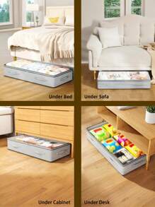 1 PIEZA Bolsa de almacenamiento debajo de la cama con ventana transparente, bolsa de almacenamiento portátil de gran capacidad, adecuada para ropa, edredones, mantas, organizador de almacenamiento y organización de ropa para el hogar y el dormitorio
