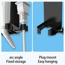 1 件装浴室直发器收纳架 - 壁挂式免钻孔收纳架，用于吹风机和造型工具 - 黑色 - 查看 5