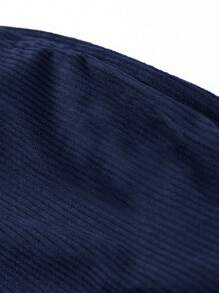 Vintage American Style Corduroy Straight Leg Pants, Casual Khaki Trousers For Men, Versatile & Fashionable, For Fall Winter - Navy Blue - View 3