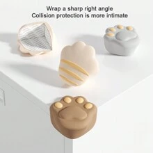 8 件随机款式和颜色儿童安全硅胶桌角防护装置，角度保护器，防撞垫，带粘合剂，猫爪设计 - 彩色 - 查看 8