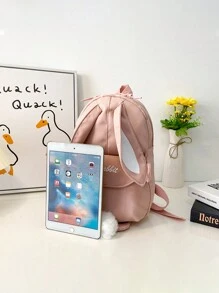 Balo trẻ em hoạt hình thêu tùy chỉnh dễ thương, Balo học sinh thiết kế hình thỏ, Balo nhẹ thông thường cho trẻ em, Túi du lịch, Túi có khóa kéo, Thích hợp sử dụng hàng ngày, Quà tặng cho trẻ em Túi xách cho phụ nữ - Hồng - Xem 8