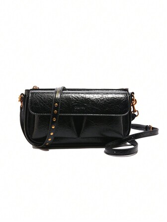 Modische Damen Kunstleder Umhängetasche einfarbige Umhängetasche