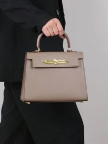 High-End Fashion Women's Handbag, Elegant Mini Handbag With Palm Print, Workplace Commute Versatile Tote, Exquisite Structured Mini Square Shoulder Crossbody Bag