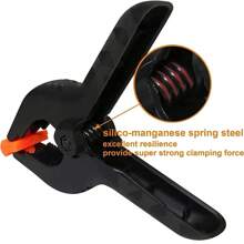 12pcs Spring Clips, 2" Small Backdrop Clips, Heavy Duty Plastic Clamps, Craft Spring Clips, Background Stand, For Woodworking, Photography Studio, Tools For Men