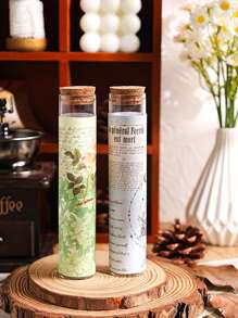 1 套复古图像风格防水贴纸，插图光影贴纸-蝴蝶、植物、行星等图案创意设计，适用于剪贴簿装饰材料、书籍和办公用品配件装饰贴纸 - 彩色 - 查看 9