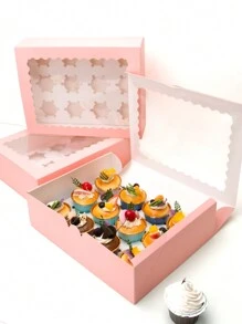 2pcs/5pcs Cupcake Boxes, Multi-Cavity Takeout Containers For Cupcakes, Tarts, Pastries, Picnics, Gatherings, Party Food Packaging - View 9