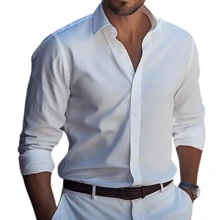 Men's Slim Luxury Executive Stylish Dress Shirt In Italian Pattern - trắng - Xem 1