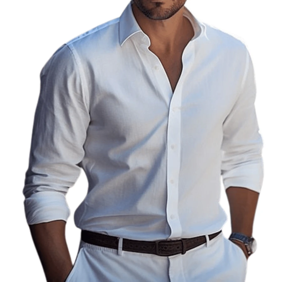 Men's Slim Luxury Executive Stylish Dress Shirt In Italian Pattern - trắng - Xem 1