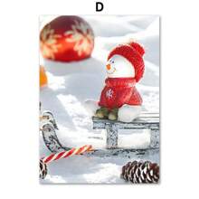 1 幅帆布画北欧海报雪域森林驯鹿圣诞老人圣诞树墙壁艺术画适用于客厅装饰无框架 - 彩色 - 查看 31