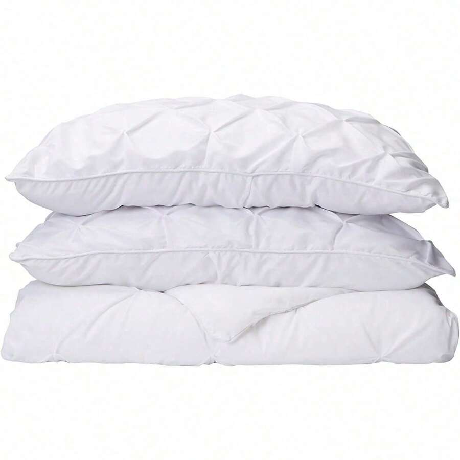 7Piece Pinch Pleat Pintuck Bedding Comforter Set (King, White) SHEIN UK