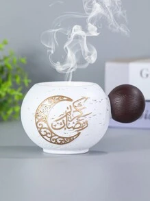 1pc New Double Ball Heat-Resistant Resin Incense Burner, Suitable For Home Decor, Office, Festivals, Yoga Studios, Can Be Used As Festival Gifts, Festival Decorations Gifts, Festival Decorations Decorations, Living Room Accessories Birthday Graduation E-I-D