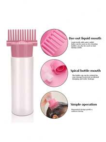 美发用渐变梳齿洗发水瓶发廊焗油烫发染发瓶染发膏染色塑料干洗瓶，焗油/头部护理药水瓶大小号解放双手，方便实用，材质abs树脂，网购星期一，圣诞节 - 彩色 - 查看 1