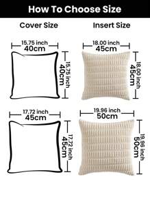 Juego de 2 cojines de estilo boho chic - Rayas de terciopelo suave, funda de cojín cuadrada con cremallera para sofá, decoración de dormitorio y sala de estar - Lavable a máquina - Beis - Ver 2