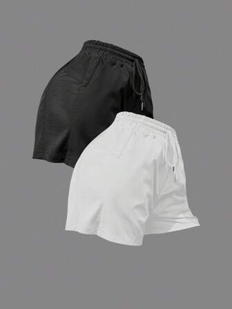 2pcs Women's Running Shorts - Breathable With Mesh Detail, Machine Washable - Perfect For All Seasons