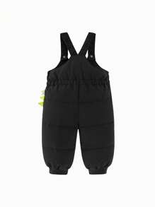 mini bala Boys' & Girls' Warm Down Overalls 2024 Fall/Winter Collection - Black - View 5