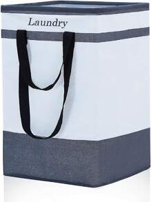 1 Pack/2 Pack Laundry Bin Collapsible Laundry Basket, Laundry Hamper With Extended Double Handle, Foldable Laundry Basket For Laundry - Black - View 1