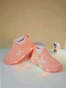 Giày tất phát sáng thời trang thường ngày cho bé trai và bé gái, giày thể thao phát sáng cho mùa xuân/hè - Hồng - Xem 6