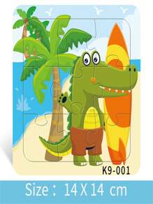 9 Stücke aus dickem Puzzle-Schaumstoff-Material mit Flachmuster von Koala/Giraffe/Krokodil, lustiges Cartoon-Tiermuster, Kinderspiel-Lernspiel-Geschenk zur Bildung