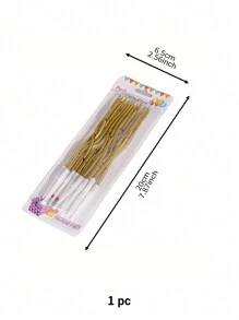 H.L.BALLOON 12 支曲线渐变金色蛋糕蜡烛，适用于生日派对、除夕夜、周年庆典 - 1盒 - 查看 8