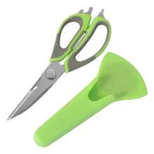 Uma tesoura de cozinha multifuncional, tesoura de churrasco estilo coreano, com cinco cores para escolher, tesoura de 23,1 x 7,9 cm, com capa magnética de 19 x 8,9 cm, tesoura para alimentos domésticos, tesoura para vegetais, tesoura para ossos de frango de aço inoxidável.