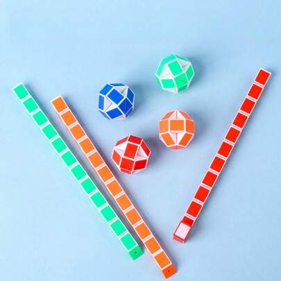 1/3/10/20 Pieces Folding Snake Ruler Puzzle Stress Relieving Toy Game Birthday Party Gift Bag Reward, Suitable For Birthday Parties, Holiday Gifts, Entertaining Guests, Gift Bags, Sock Fillers (Color Random)