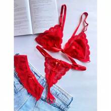 Butterfly Lace Set Without Padding With Lining, Husband's Panties In A Hurry With Opening With String Adjustment