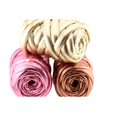 500g/Pack Faux Metallic Leather Chunky Yarn, Handmade Thick Knitting Knitted For Basket, Blanket, Carpet, Giant Yarn DIY Knitting