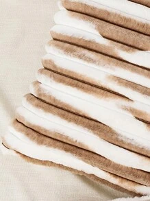 1 Vỏ gối kẻ sọc nhuộm loang màu sang trọng, không có ruột, phù hợp cho mùa thu/đông, không bao gồm ruột gối - Màu Khaki - Xem 4