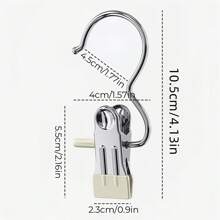 10 piezas de pinzas para tender ropa de acero inoxidable, ganchos plegables multifuncionales de 3 formas, con revestimiento antideslizante y anticorrosión, para el almacenamiento y secado del hogar de bufandas, pantalones, etc. - Multicolor - Ver 10