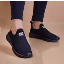 Women's Slip On Gym Walking Sports Sock Sneakers - 黑色 黑色 - 查看 1