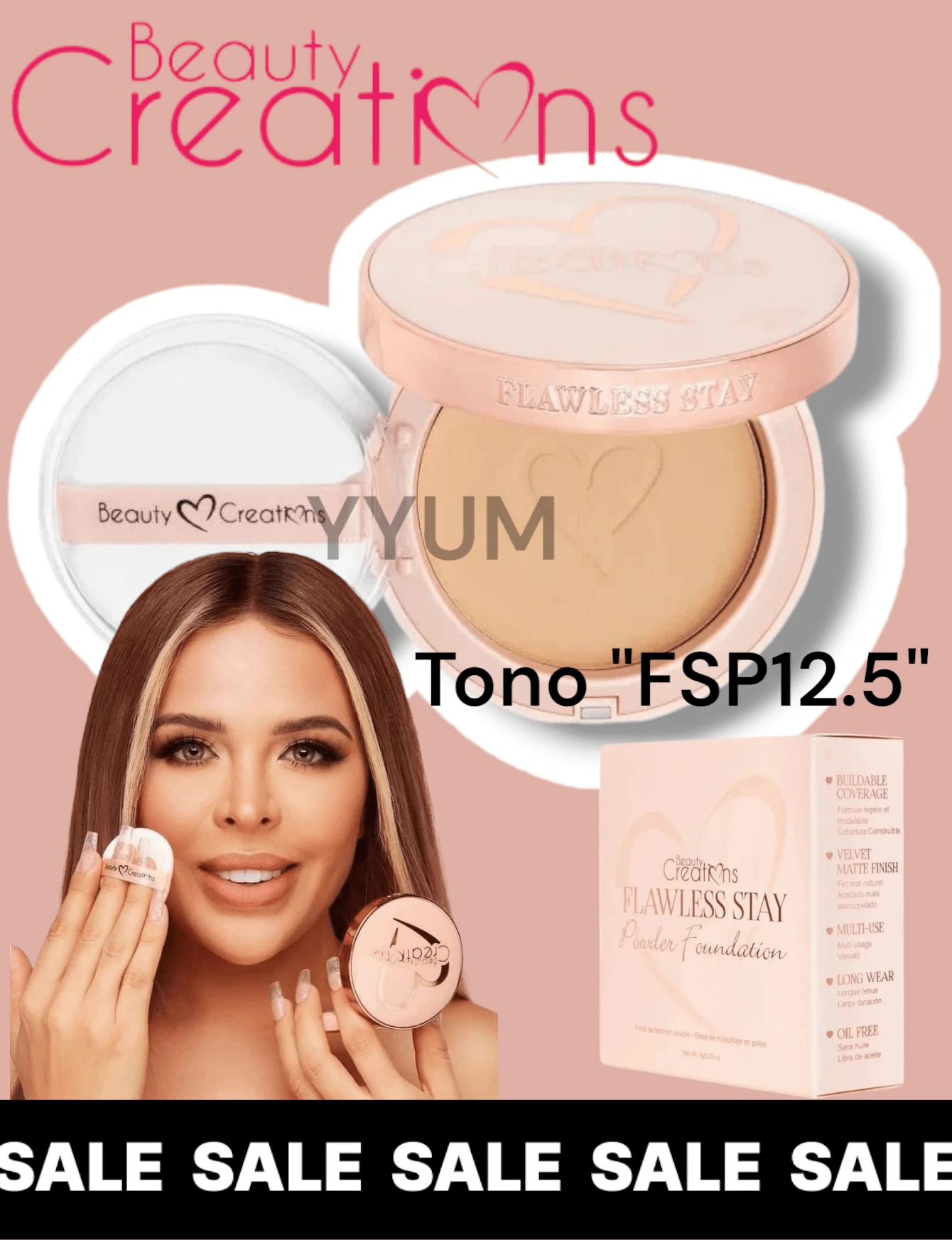 Flawless Stay Pressed Powder Foundation Powder Foundation Beauty Creations ORIGINAL - TONO .FSP12.5 - 查看 1