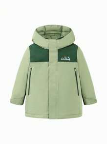 mini bala Thick Heat-Retaining Down Jacket For Boys And Girls Warm Winter Collection - Pink Green - View 4