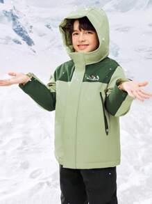 mini bala Thick Heat-Retaining Down Jacket For Boys And Girls Warm Winter Collection - Pink Green - View 2