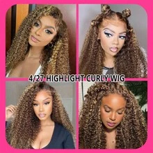 PAZAT Curly Wave 13x4 HD Lace Frontal Wig Brazilian Transparent 13x4 Lace Front Human Hair Wigs For Women Pre Plucked Cury Hair Short Bob Wigs(8-14inch)