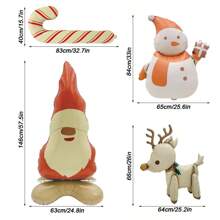 1 pieza Decoraciones navideñas, globos, decoraciones de fiesta, decoraciones navideñas, decoraciones hermosas de fondo para decoraciones de fiesta, globos de cumpleaños, globos mate de papel de aluminio para Papá Noel, decoraciones navideñas - Multicolor - Ver 5