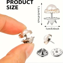 20pcs White Enamel Mini Brooch Pins, Metal Collar Clips, Cardigan Clips, Decorative For Women Shirts, Sweaters, Dresses And Jackets