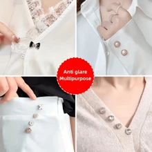 20pcs White Enamel Mini Brooch Pins, Metal Collar Clips, Cardigan Clips, Decorative For Women Shirts, Sweaters, Dresses And Jackets