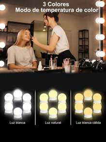 LUCES PARA TOCADOR DE LED, Espejo Bombilla Regulable - Blanco - Ver 5