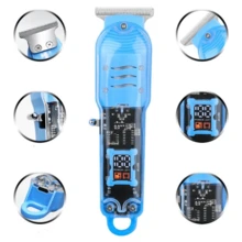Professional Hair Clipper Smart LCD Display Transparent Electric Shaver Cordless - 黃色 - 查看 9