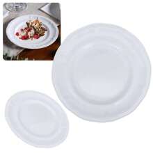 KIT 4 DESSERT PLATES 17 CM + 4 SQUARE BOWLS 250 ML DELICATE EDGES IN MELAMINE / PLASTIC - 白色 - 查看 4