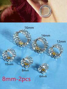 2 件装空心耳塞，适用于男女双喇叭形无螺丝耳环，黄铜花形耳塞，耳塞尺寸 00G 0G 2G 情人节、妈妈、母亲、母亲节、礼物 - ear tunnels - 查看 28