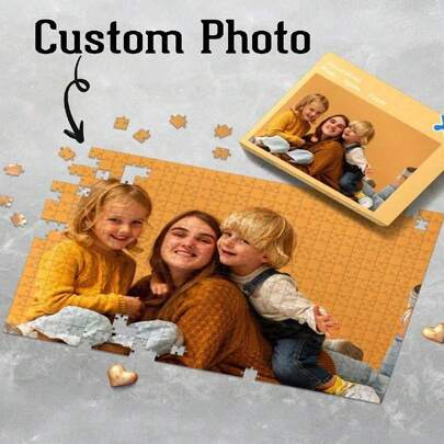 1pc Custom Photo Puzzle, Custom Jigsaw Puzzle, Personalized Jigsaw Puzzle 35/150/300/500/1000 Pieces, Puzzle From Your Photo, Custom Puzzle For Adults, Photo Jigsaw, Family Memories /Men, Baby Toys, Toddler Toys, Preschool Toys, Kids Toys, Custom Puzzles From Photos, Reusable, Exquisite, Adorable, Colorful, Cute, Custom, Unique, Customized, Personalized, Baby Toys, For Anniversaries, For Birthdays, Mother Day Gift, Customized Block Toys & Puzzles,Haunt Your Home ,For Family