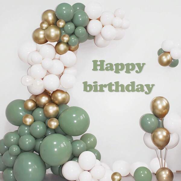 137pcs Avocado Green Latex Balloon Package, Vintage Mocha Green Balloon Chain Set For Birthday Party, Wedding Decoration, Christmas