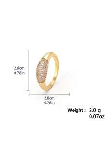 rakol 1pc Fashionable Cubic Zirconia Minimalist Thin Ring For Women