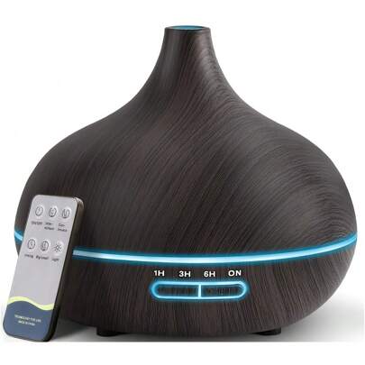 Essential Oil Diffuser 550ML, Diffusers For Home With Remote Control, 5 In 1 Ultrasonic Aromatherapy Diffuser With Auto Shut Off, 4 Timing Set, 7 LED Lights For Home Office Sleep