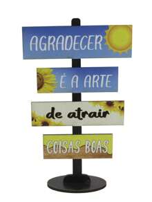 Decorative Table Plate With Base Thank You Is Art - Màu xanh lam - Xem 1